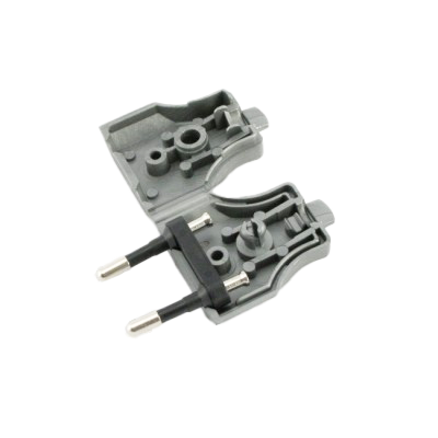 Eurostecker für Flachkabel silber