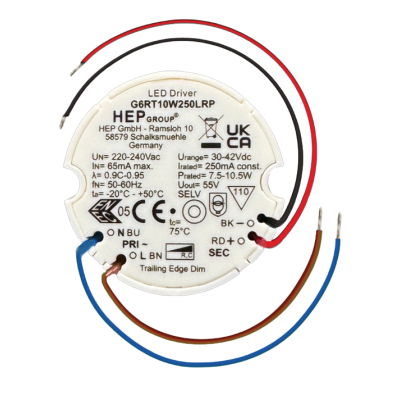 LED Driver 250mA 7.5-10.5W dimmbar