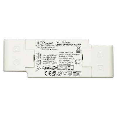 LED Driver 125-700mA 1.2-20W DALI2 Push dimmbar