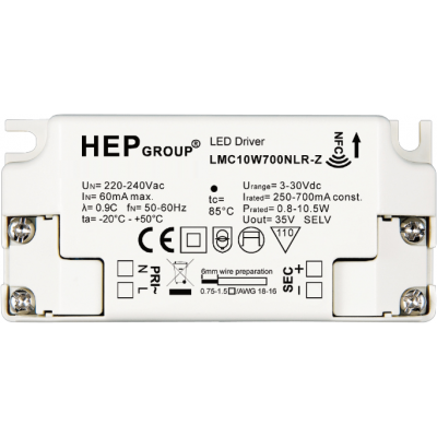 LED Driver NFC 250-700mA 0.8-10.5W