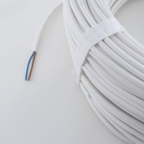 Kabel rund 2x0.75mm2 weiss 100m