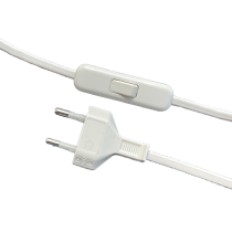 Zuleitung Tdlf 2x0.75mm2 mit Eurostecker und Zwischenschalter weiss