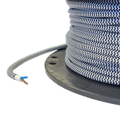 Textilkabel TDLR 2x0.75mm2 weiss/schwarz 50m