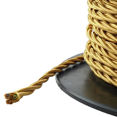 Textilkabel TDLR 3X0.75MM2 verdrillt gold 50m