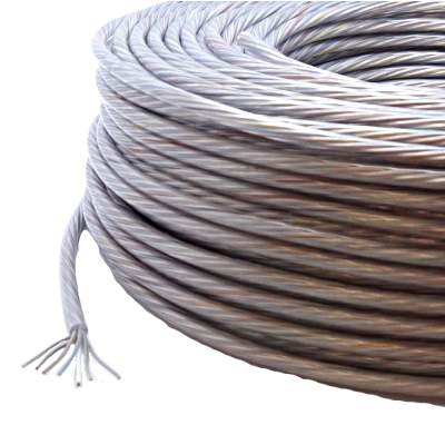 Kabel rund 6x0.75mm2 transparent mit Stahlseele Ø6.9mm Zuschnitt/m