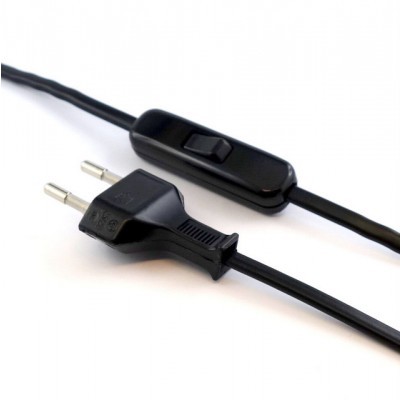 Zuleitung Tdlf 2x0.75mm2 Eurostecker und Zwischenschalter 150/50 schwarz
