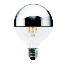 LED Filament Globo E27 Dim. verspiegelt silber