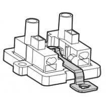 Leuchtenklemme 2P+T schraub-steckbar mit Erdungsblock