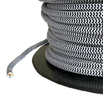 Textilkabel TDLR 3x0.75mm2 weiss/schwarz 50m