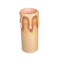 Kerzenhülse für E14-Kerzenfassung Lg. 65mm antik mit Tropfen