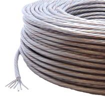 Kabel rund 6x0.75mm2 transparent mit Stahlseele Ø6.9mm Zuschnitt/m