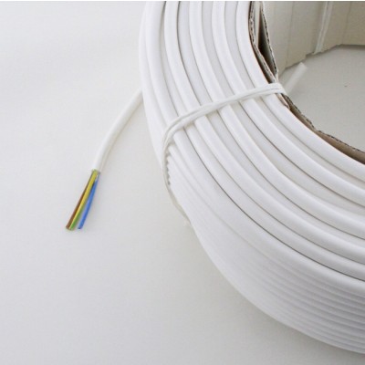 Kabel rund 3x0.75mm weiss 100m