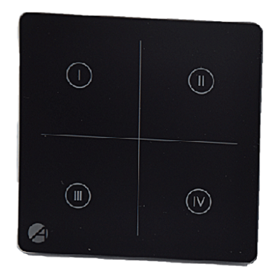 CASAMBI Wandschalter aus Glas schwarz Einbau 230V