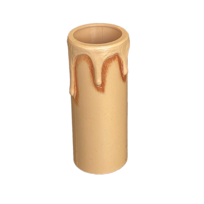 Kerzenhülse für E14-Kerzenfassung Lg. 65mm antik mit Tropfen