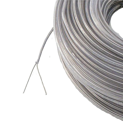 Kabel rund 2x0.75mm2 transparent Ø4.7mm Zuschnitt/m