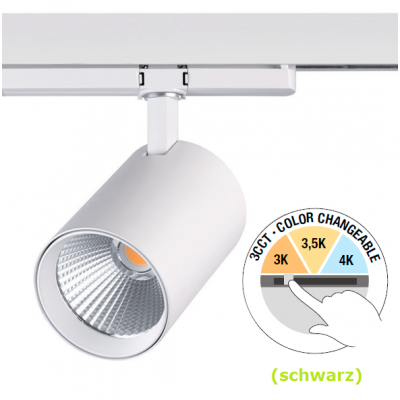 LED Stromschienenstrahler Regina 3CCT 30W 40° schwarz
