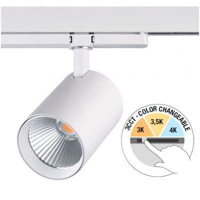 LED Stromschienenstrahler Regina 3CCT 30W 40° weiss