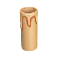 Kerzenhülse für E14-Kerzenfassung Lg. 65mm antik mit Tropfen