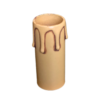 Kerzenhülse für E14-Kerzenfassung Lg. 65mm antik scuro m. Tropfen