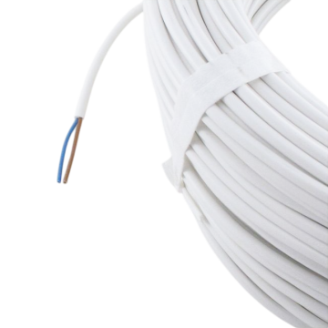 Cable round 2x0.75mm2 white 100m
