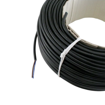 Cable round 2x0.75mm2 black 100m