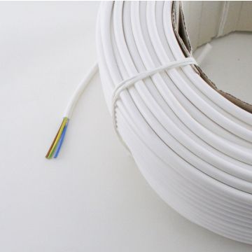 Cable round 3x0.75mm white 100m