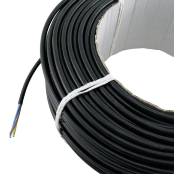 Cable round 3x0.75mm black 100m