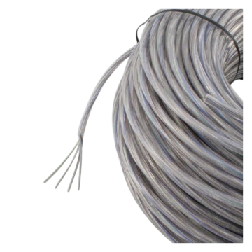 Cable round 4x0.75mm2 transparent Ø6mm 100m