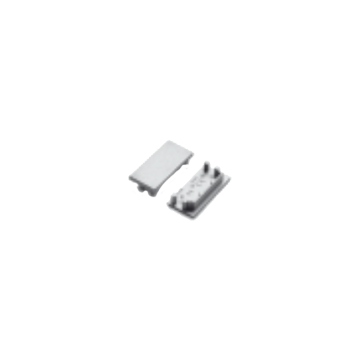 Set of end caps flat without hole, silver