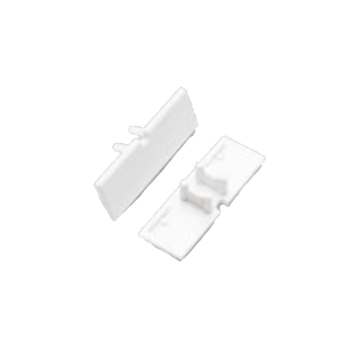Set of end caps with hole, white