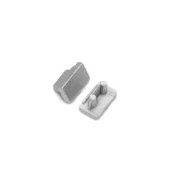 Set of end caps without hole, silver