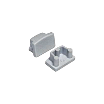 Set of end caps silver without hole high