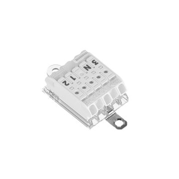 Leuchtenklemme 5-polig mit Erdungsbügel "double decker"