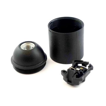 Lampenfassung E27 Thermoplast glatt schwarz
