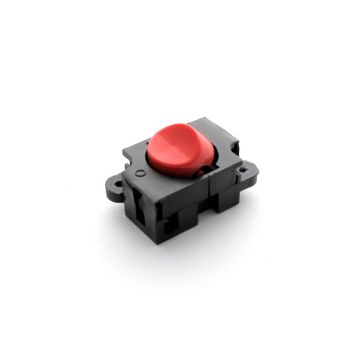 Black built-in rocker switch, red button