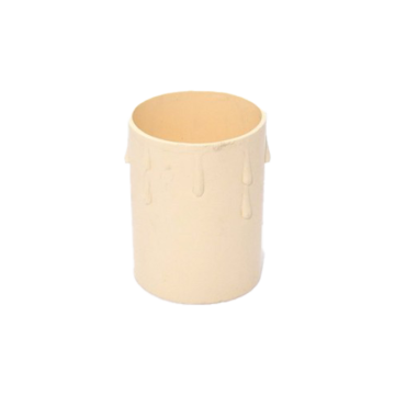 Candle sleeve for E27 socket length 60mm avorio with drops