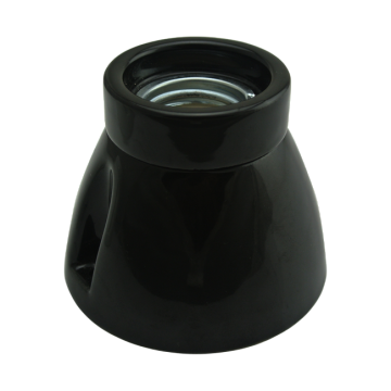 Ceiling socket E27 porcelain black