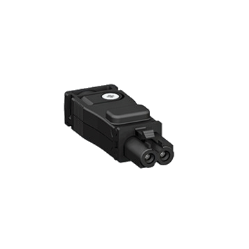 2-pole connection socket with black strain relief