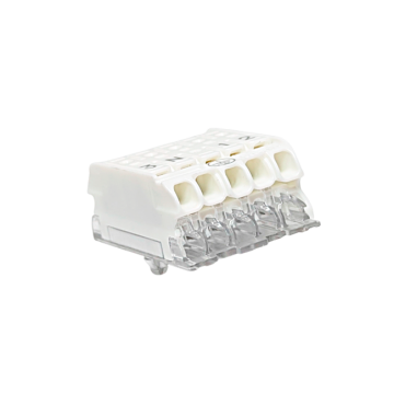 Leuchtenklemme 5-polig mit steckbarer Erdung "double decker"