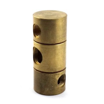 Bridge-Gelenke aus Messing D:25xh.60mm 2 x Gew. M10x1 1xM13x1