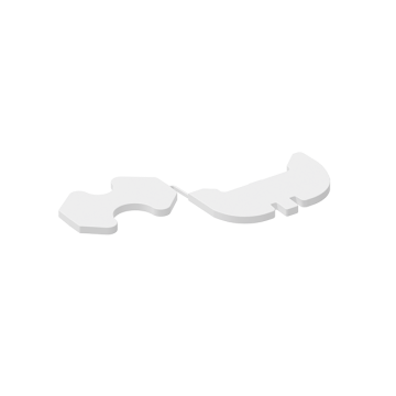 Strain relief inside for asymmetrical adapter, white