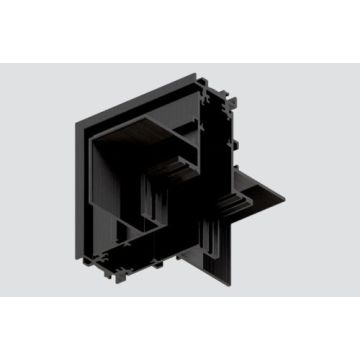 Raccord d'angle mécanique pour rail ST10 vertical interne noir