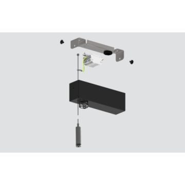 Set for ceiling mounting including canopy + white connection clamp