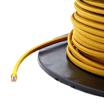 Textilkabel TDLF 2x0.75mm2 altgold 50m