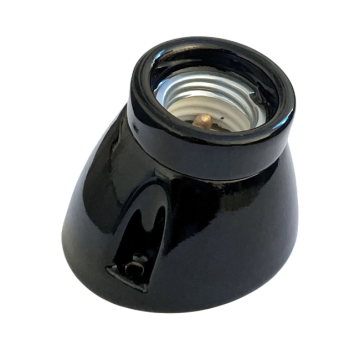 Douille murale E27 porcelaine noire