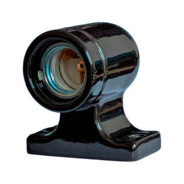 Angle socket E27 porcelain black