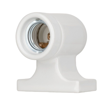 Angle socket E27 porcelain white