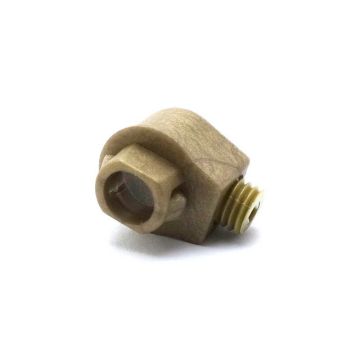 Strain relief with grub screw without thread, pluggable gold