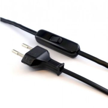 Zuleitung Tdlf 2x0.75mm2 Eurostecker und Zwischenschalter 150/50 schwarz