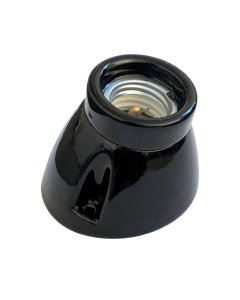 Wandfassung E27 Porzellan schwarz